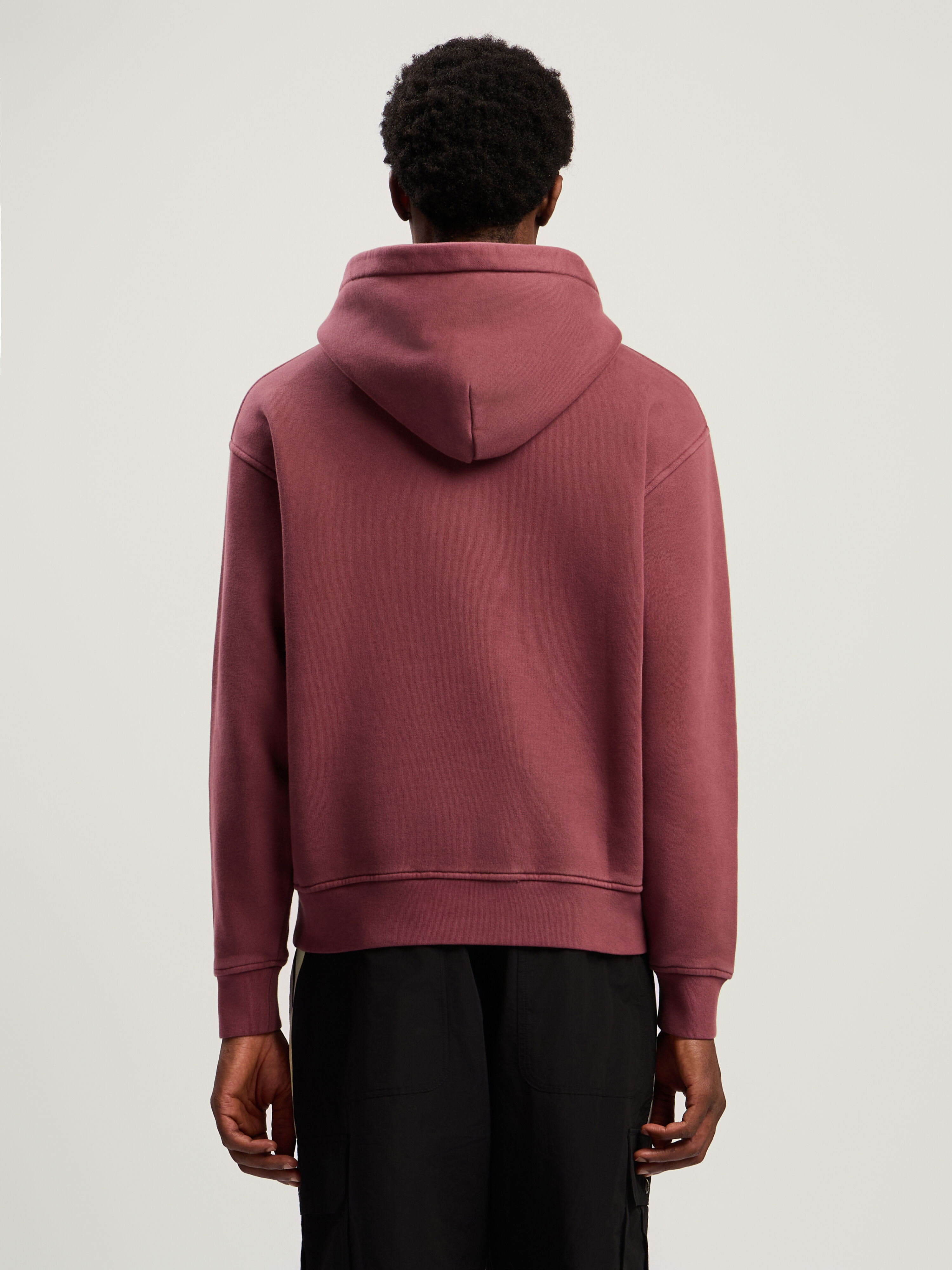 PALM ANGELS Neck Logo Regular Hoodie BURGUNDY - RED PMBB17DF25FLE003