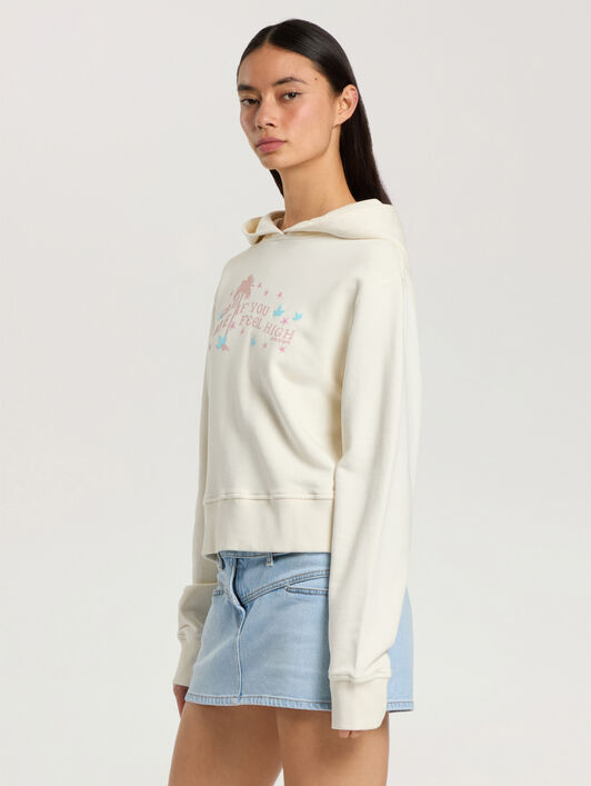 PALM ANGELS Feel High Regular Hoodie OFF WHITE - MULTICOLOR PAWBB03F26FL01