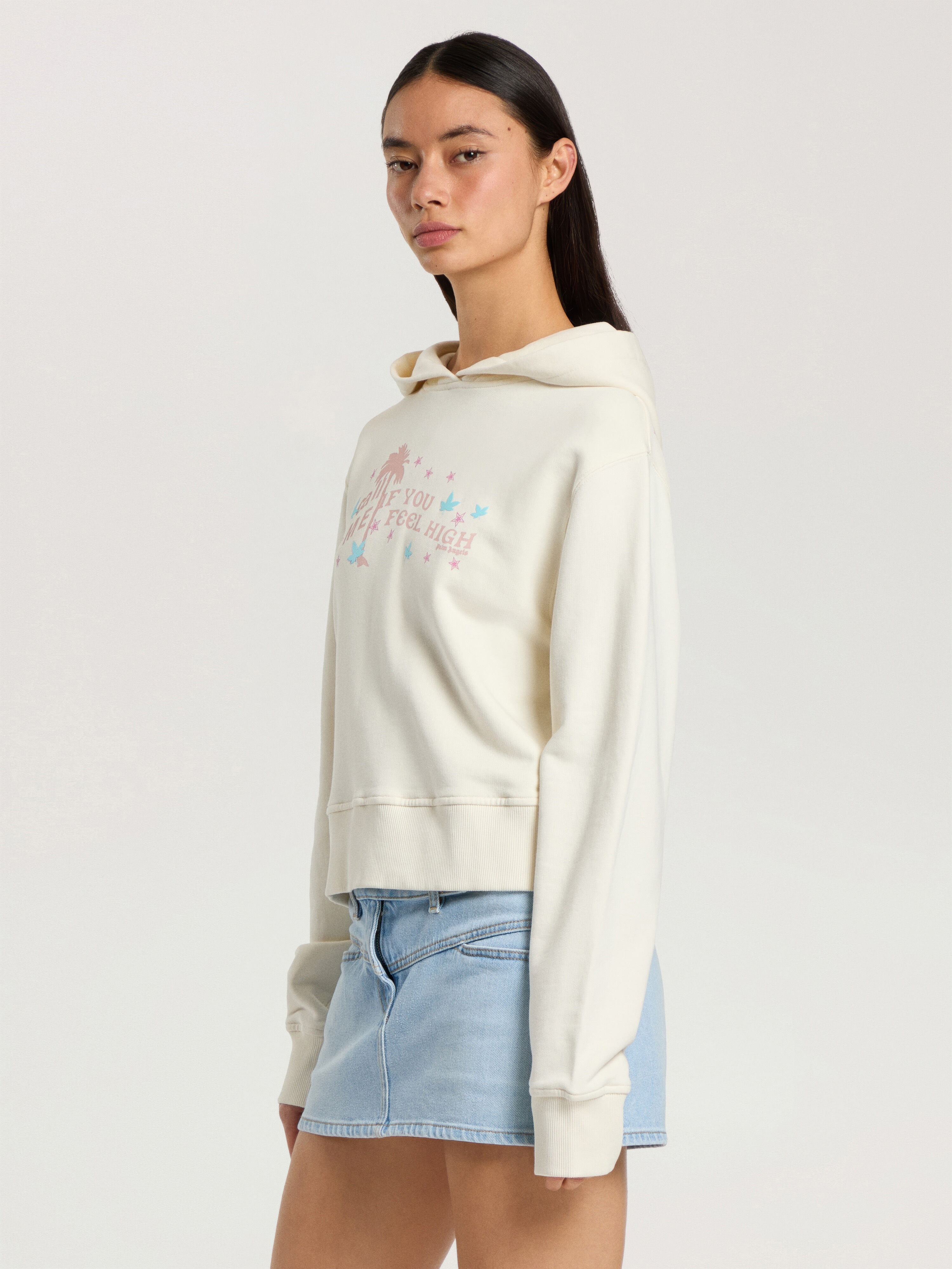 PALM ANGELS Feel High Regular Hoodie OFF WHITE - MULTICOLOR PAWBB03F26FL01