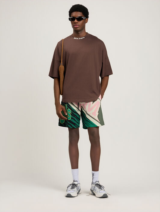 PALM ANGELS Classic Logo Over T-Shirt BROWN OFF WHITE PMAA10BS26JER001