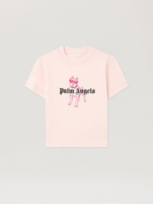 PALM ANGELS Palm Dog T-Shirt ROSA/PINK PGAA002S26JER009