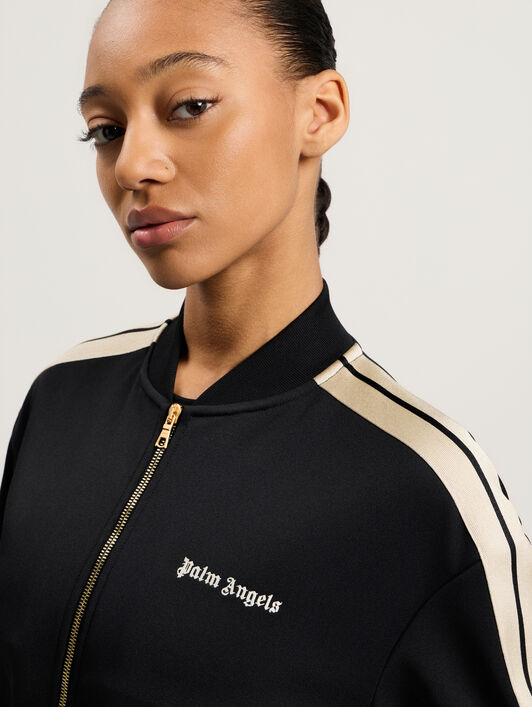 PALM ANGELS Classic Logo Track Bomber Jkt BLACK OFF WHITE PWBD050C99FAB001