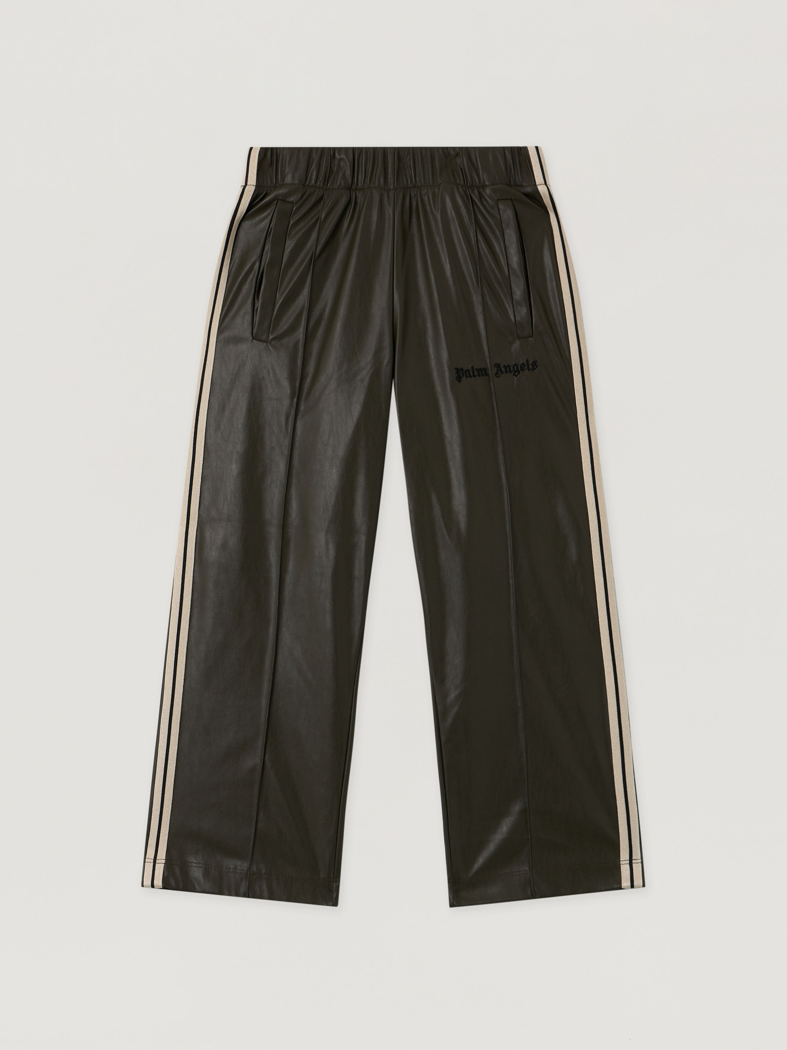 PALM ANGELS Pa Coated Track Loose Pant MILITARY GREEN - BLACK PBCA01EF25FAB001