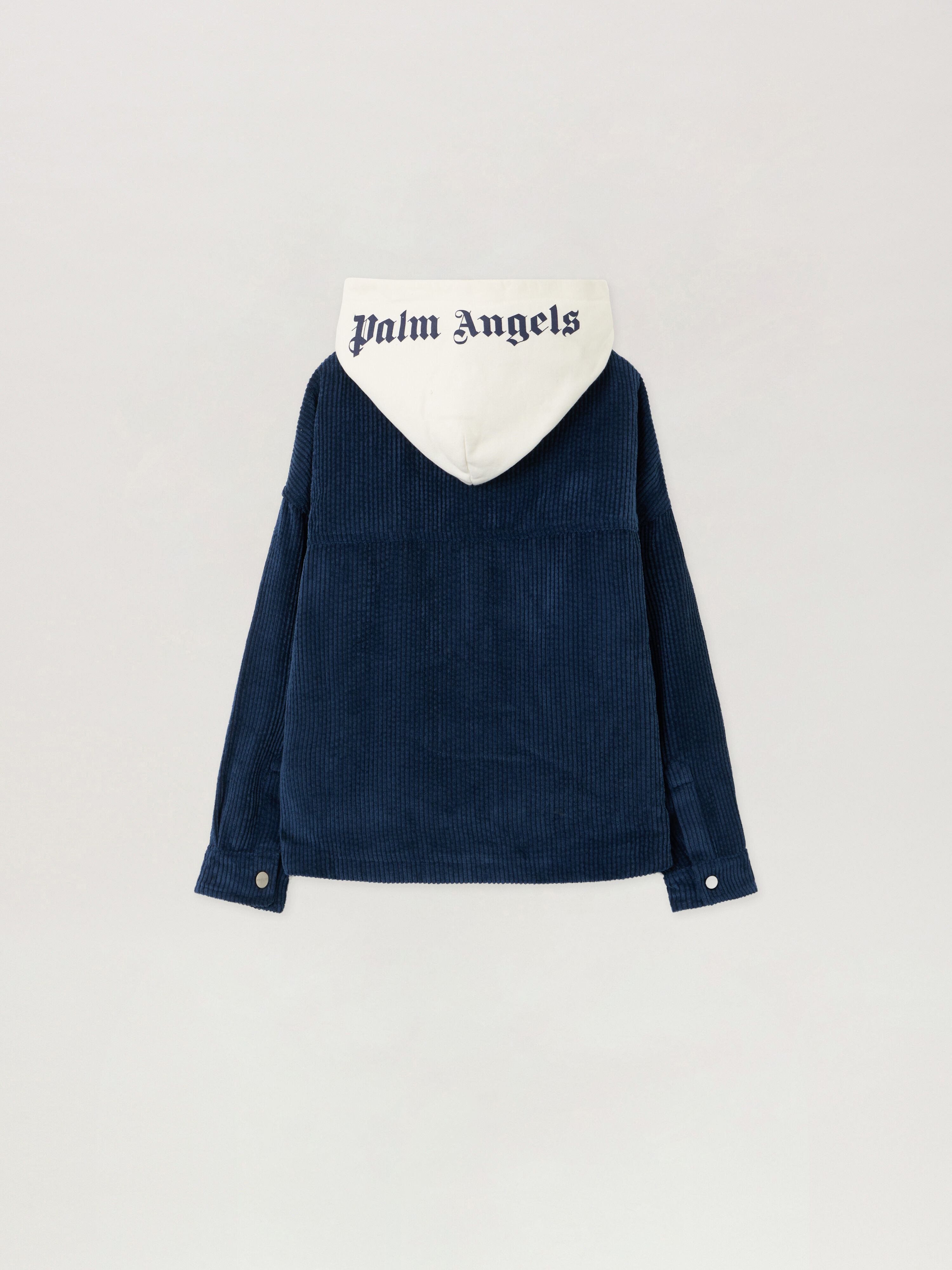 PALM ANGELS Classic Logo Corduroy O/S NAVY BLUE - OFF WHITE PBES007F25FAB001