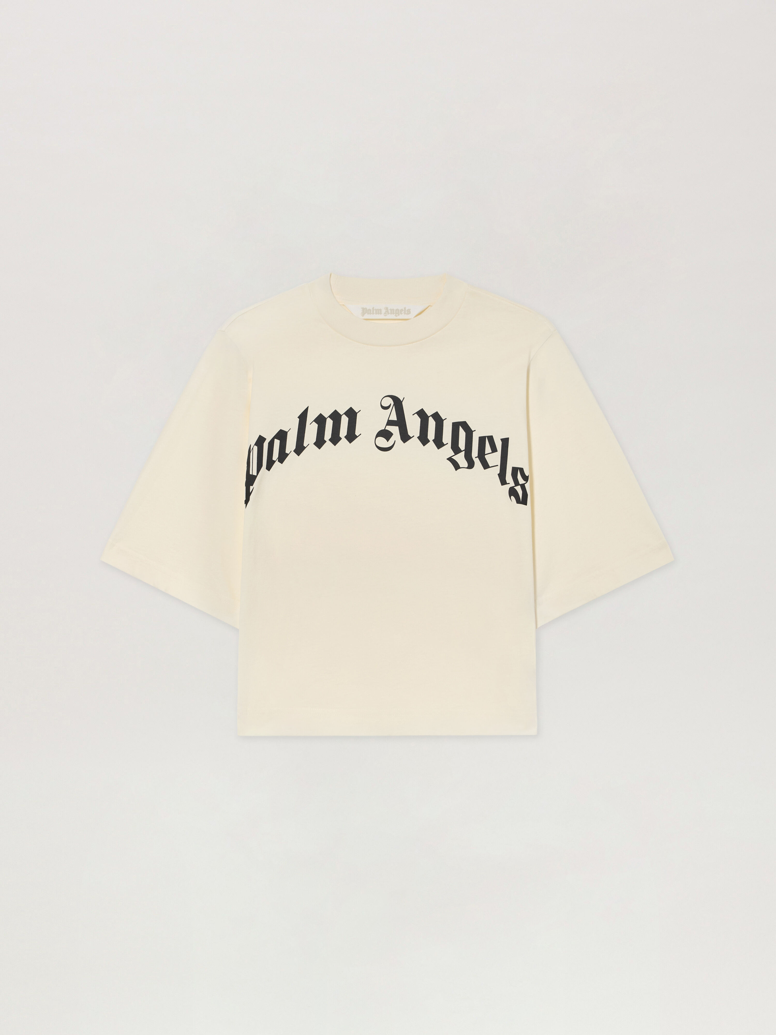 T-Shirt Squadrata Con Logo Curvo PALM ANGELS T-Shirt Squadrata Con Logo Curvo OFF WHITE - BLACK PAWAA03F26JR01