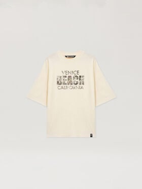 PALM ANGELS Cali Vibes Loose Tee OFF WHITE - MULTICOLOR PAMAA03F26JR05
