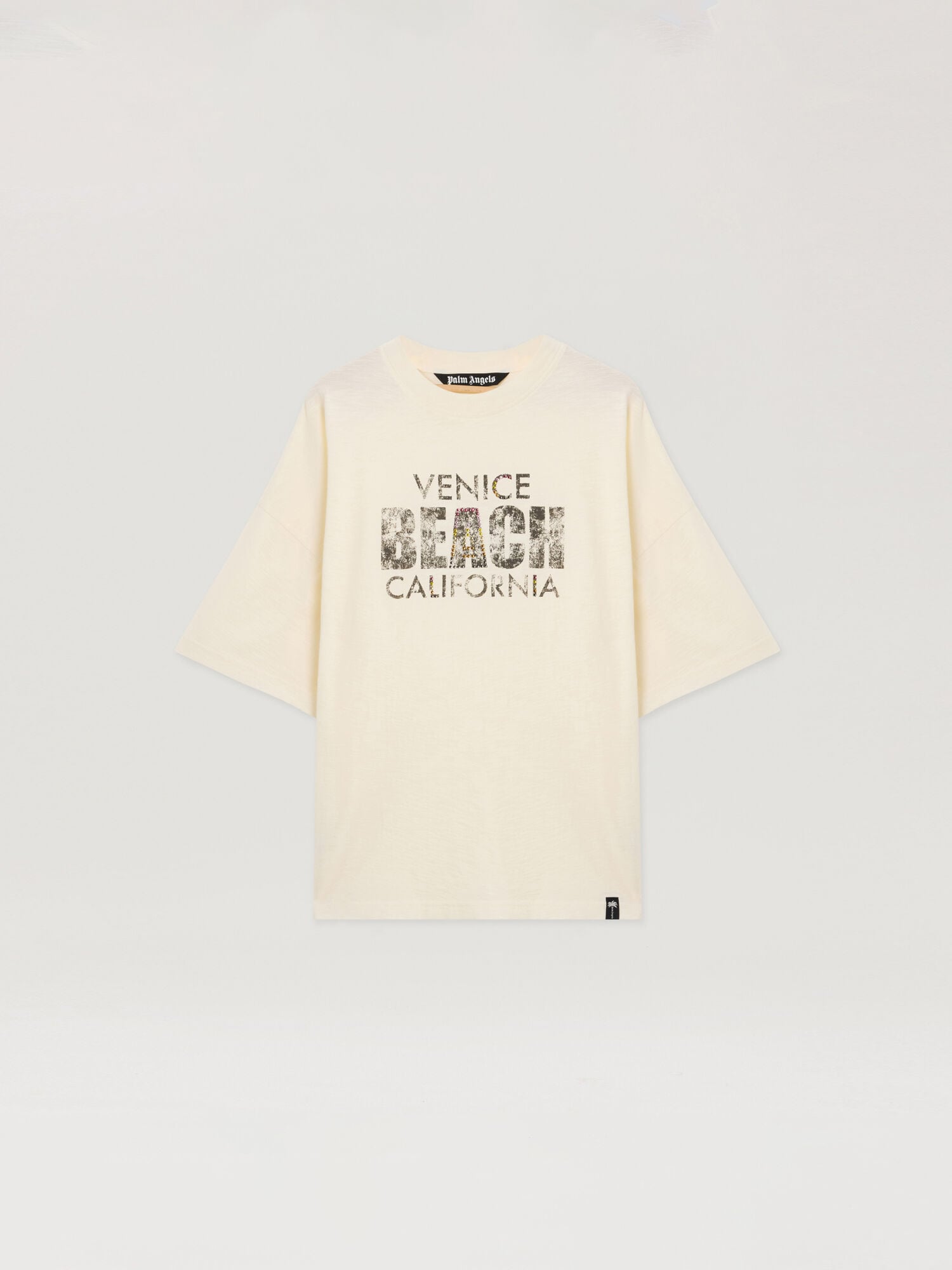 PALM ANGELS Cali Vibes Loose Tee OFF WHITE - MULTICOLOR PAMAA03F26JR05