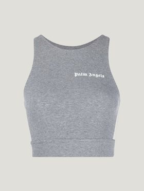 PALM ANGELS Training Track Top MELANGE GREY WHITE PWVO001C99FAB001