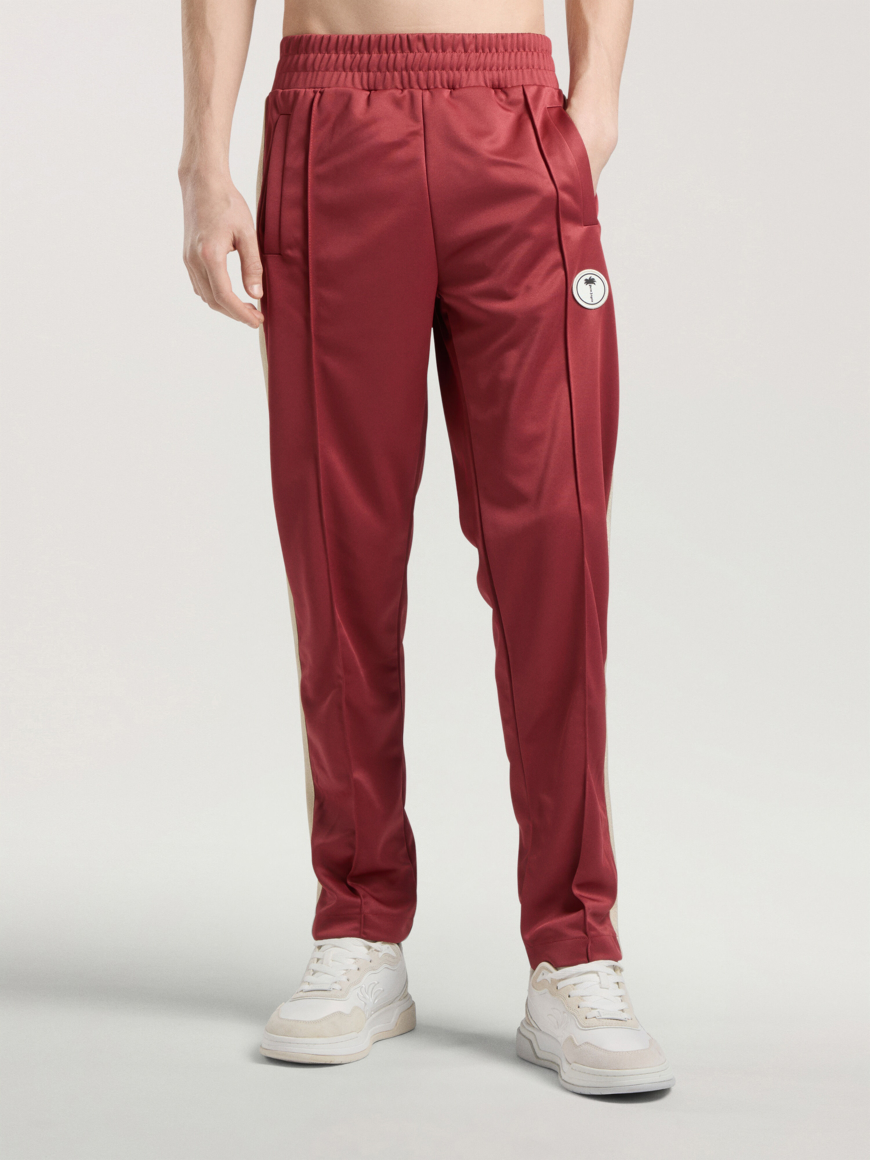 PALM ANGELS Palm Tree Track Pants BRICK RED - OFF WHITE PAMCJ02F26FB02