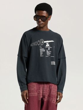PALM ANGELS Neon Boulevard Double Layer Long Sleeve Top ANTHRACITE - MULTICOLOR PAMAB03W26JR02