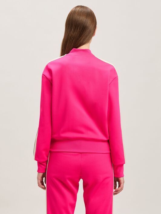 PALM ANGELS  Bomberjacke mit klassischem Logo und Stickerei FUCHSIA - OFF WHITE PWBD050S25FAB002