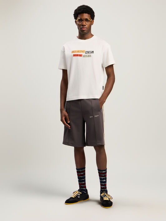 Classic Logo Track Shorts PALM ANGELS Classic Logo Track Shorts DARK GREY - OFF WHITE PMCL009F25FAB002