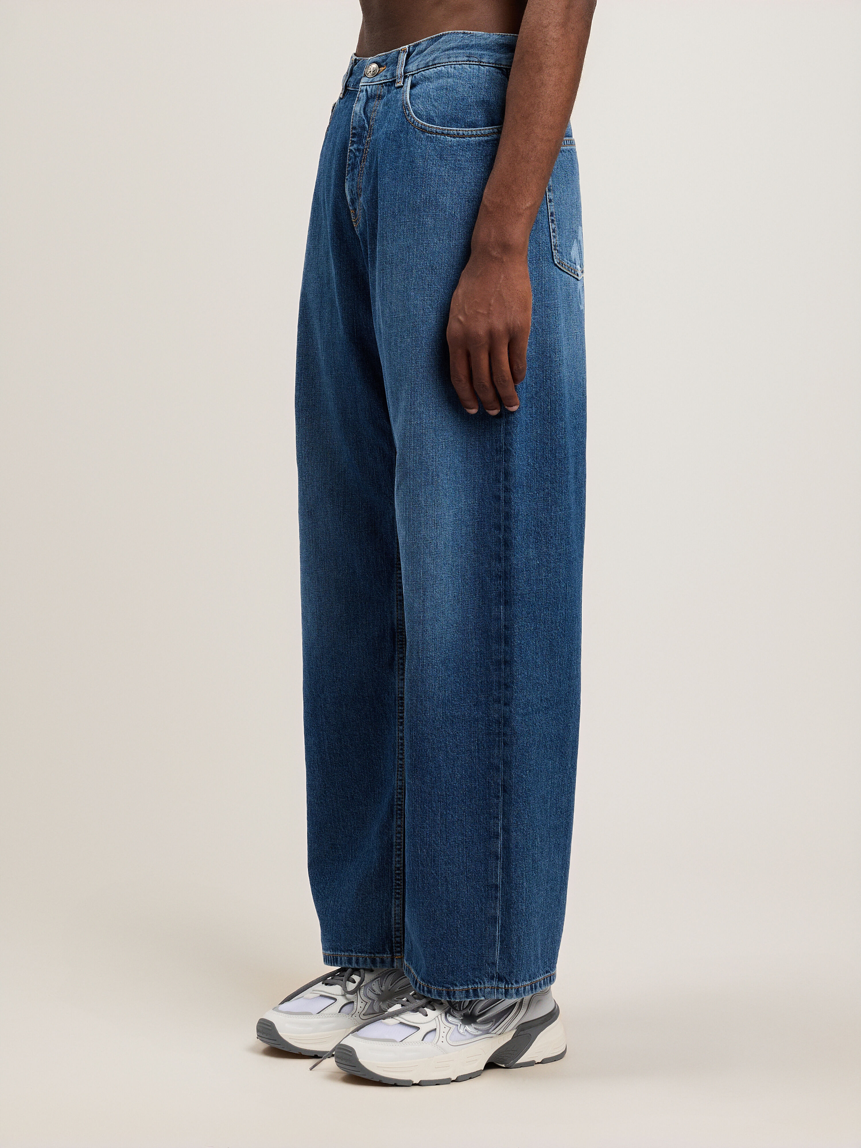 Curved Logo Loose Jeans in MEDIUM BLUE MEDIUM BLUE for Men | Palm