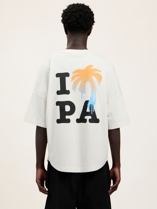 PALM ANGELS I Love Pa Over T-Shirt OFF WHITE BLACK PMAA10BS26JER003