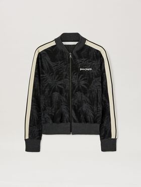 PALM ANGELS  Jacquard Palmen Trainingsjacke BABY BLUE - OFF WHITE PWAA017S25JER001