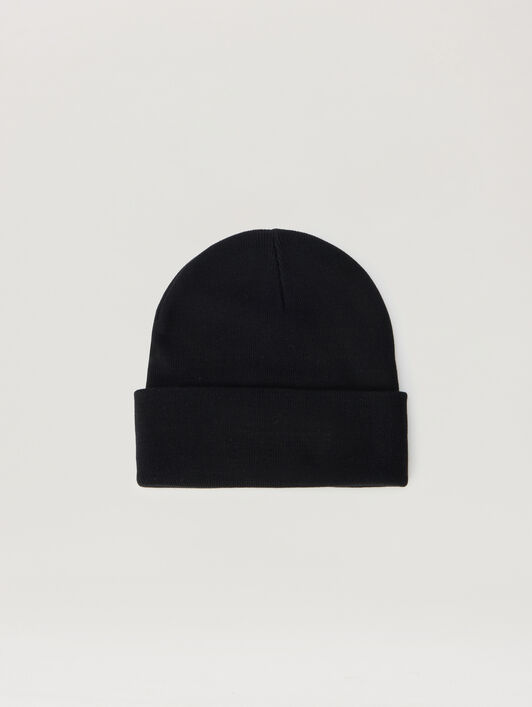 Logo Beanie PALM ANGELS Logo Beanie BLACK - OFF WHITE PAMLC03F26KN01