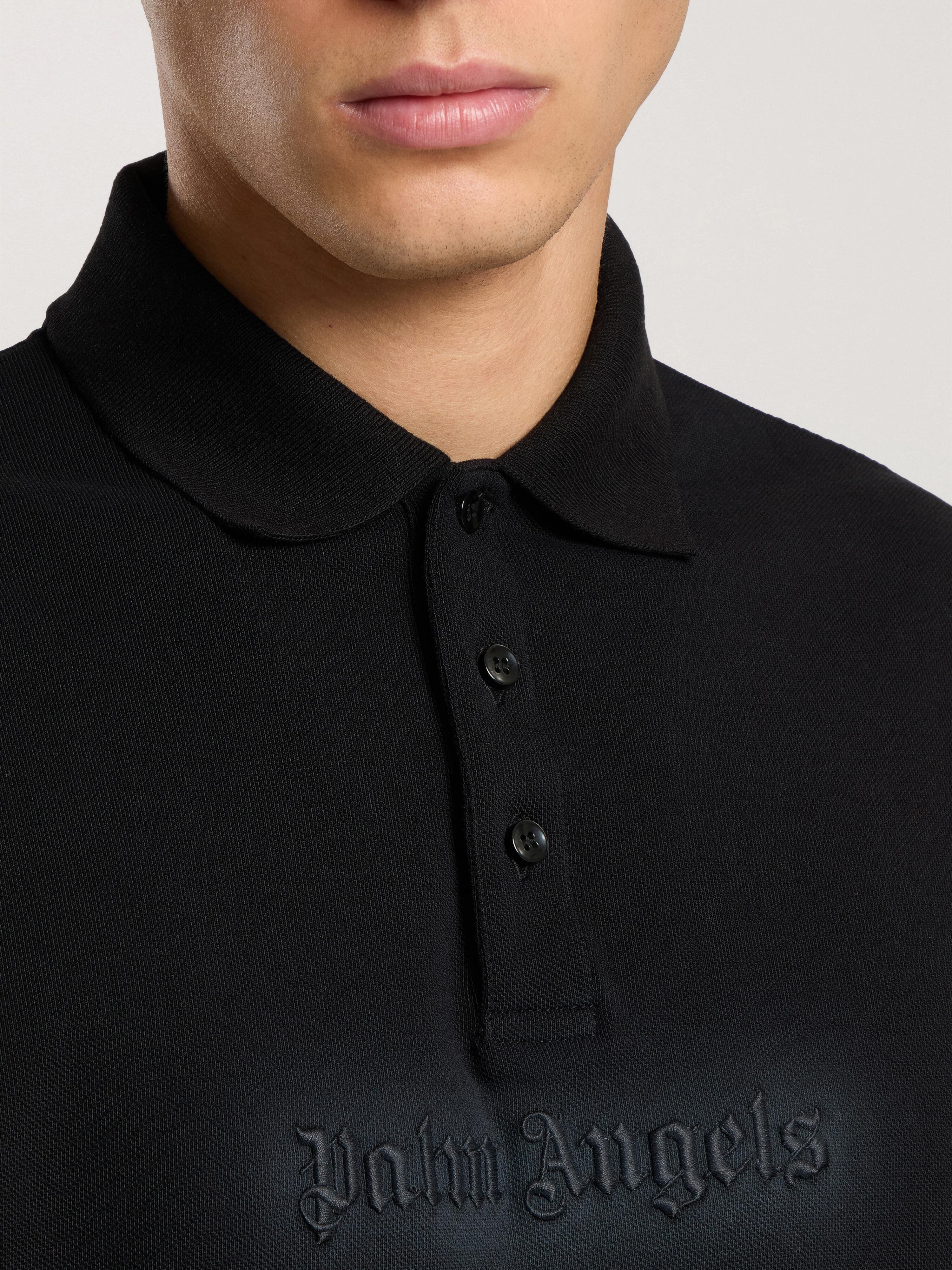 Logo Spray Regular Polo Shirt PALM ANGELS Logo Spray Regular Polo Shirt BLACK - GREY PAMGB02F26FB02