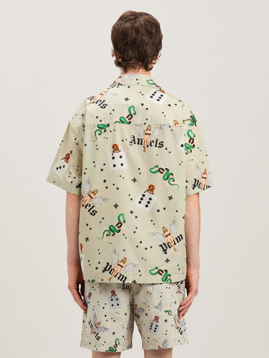 PALM ANGELS  Pin up bowling shirt IVORY - MULTICOLOR PMGG00AS25FAB005