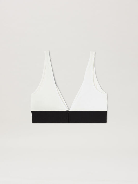 Logo Band Triangle Bra PALM ANGELS Logo Band Triangle Bra WHITE - BLACK PWUB001C99FAB003