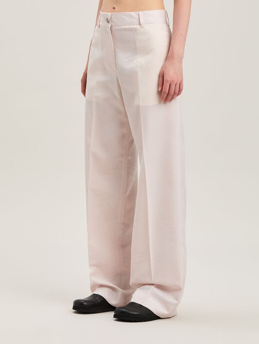 PALM ANGELS  Jacquared Palms Pants SOFT ROSA - SOFT ROSA PWCA150S25FAB001