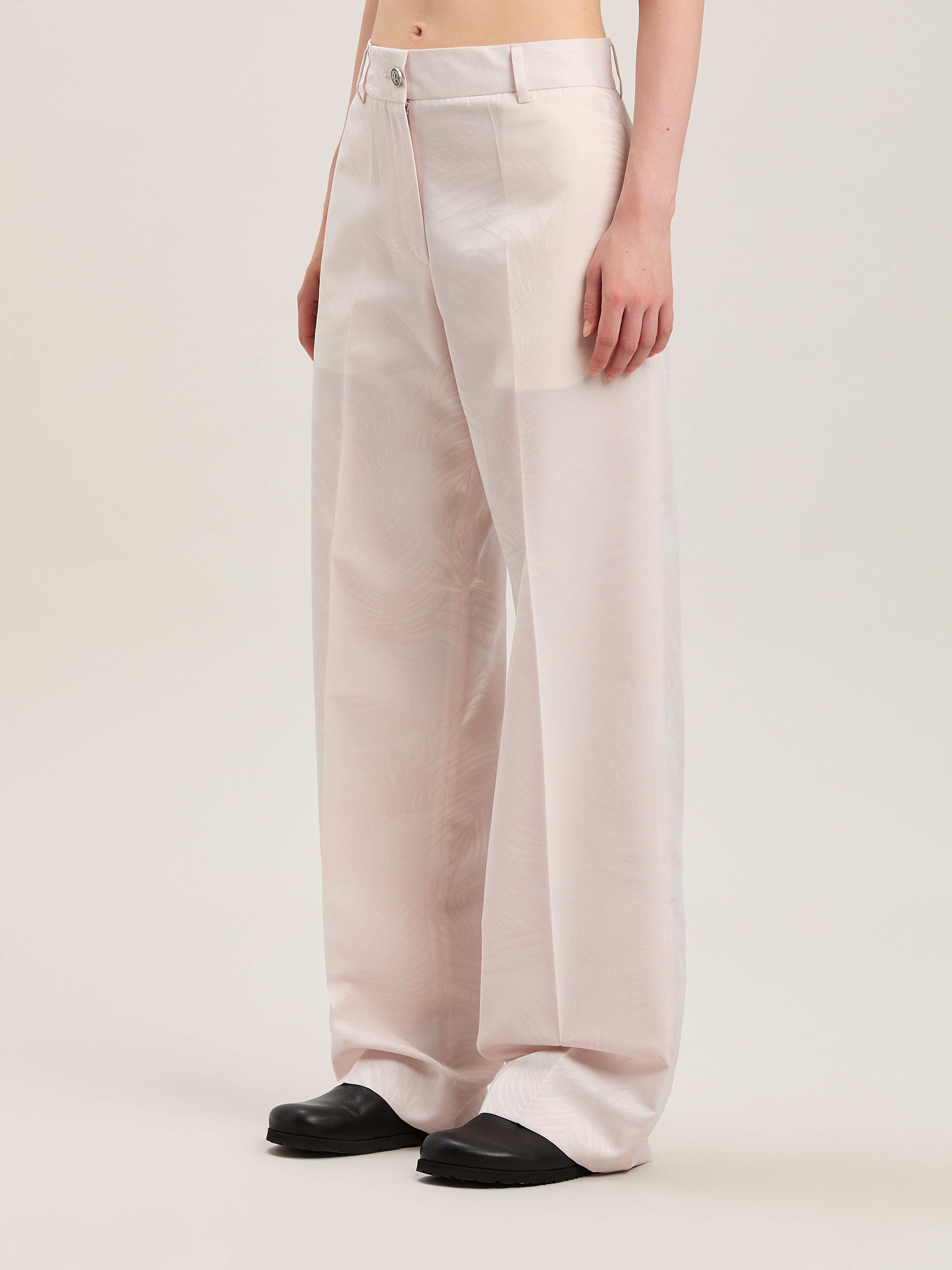PALM ANGELS  Jacquared Palms Pants SOFT ROSA - SOFT ROSA PWCA150S25FAB001