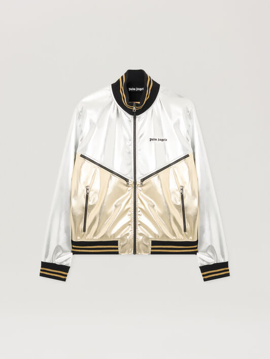 Laminated Coated Track Jacket PALM ANGELS Laminated Coated Track Jacket SILVER - GOLD PMJA046F25FAB001