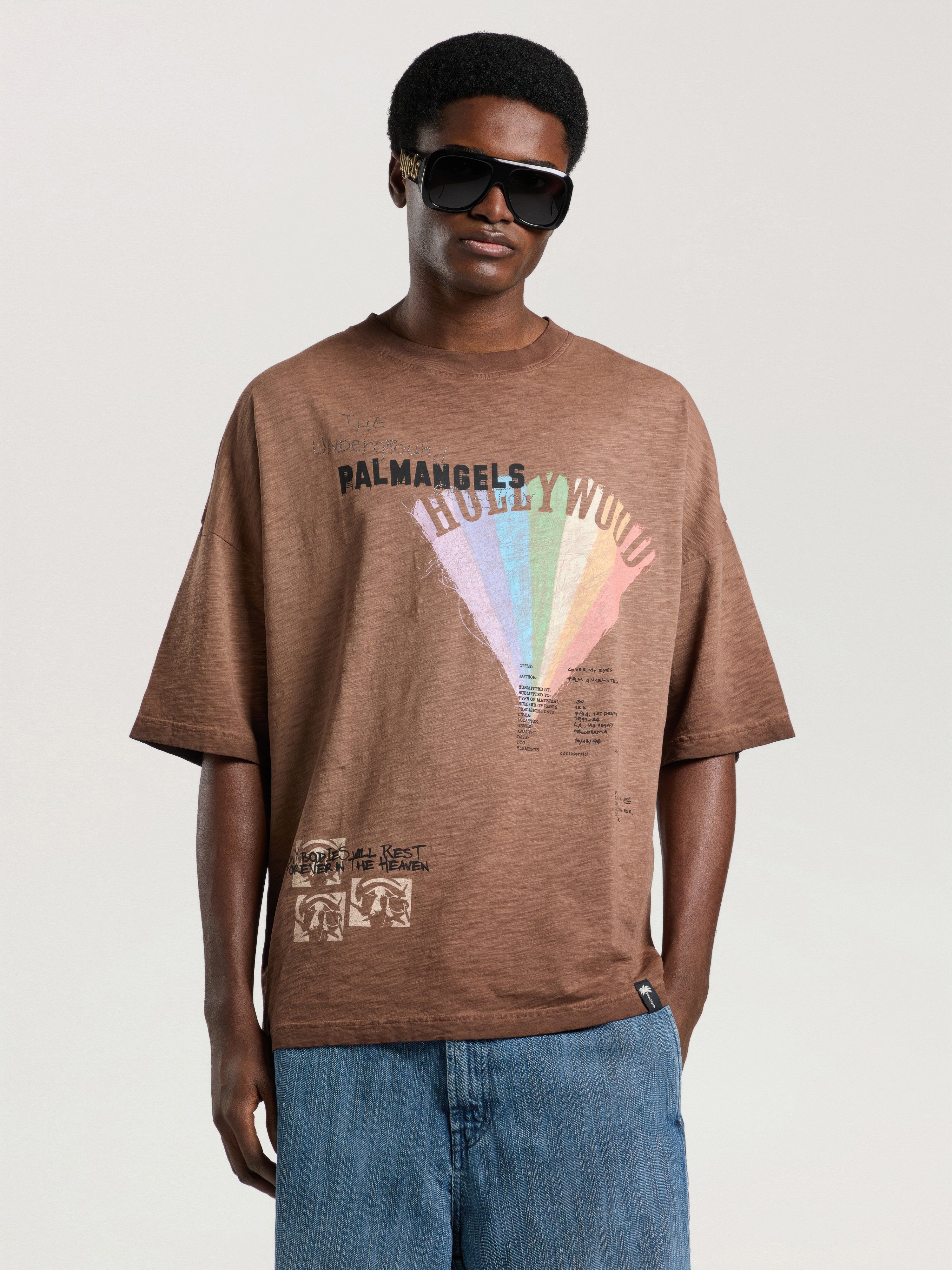 Neon Boulevard Loose T-Shirt PALM ANGELS Neon Boulevard Loose T-Shirt BROWN - MULTICOLOR PAMAA03W26JR08