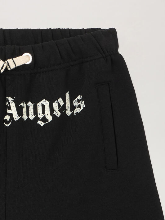 PALM ANGELS Logo Brushed Sweatshort NERO/BLACK PBCI006S26FLE003