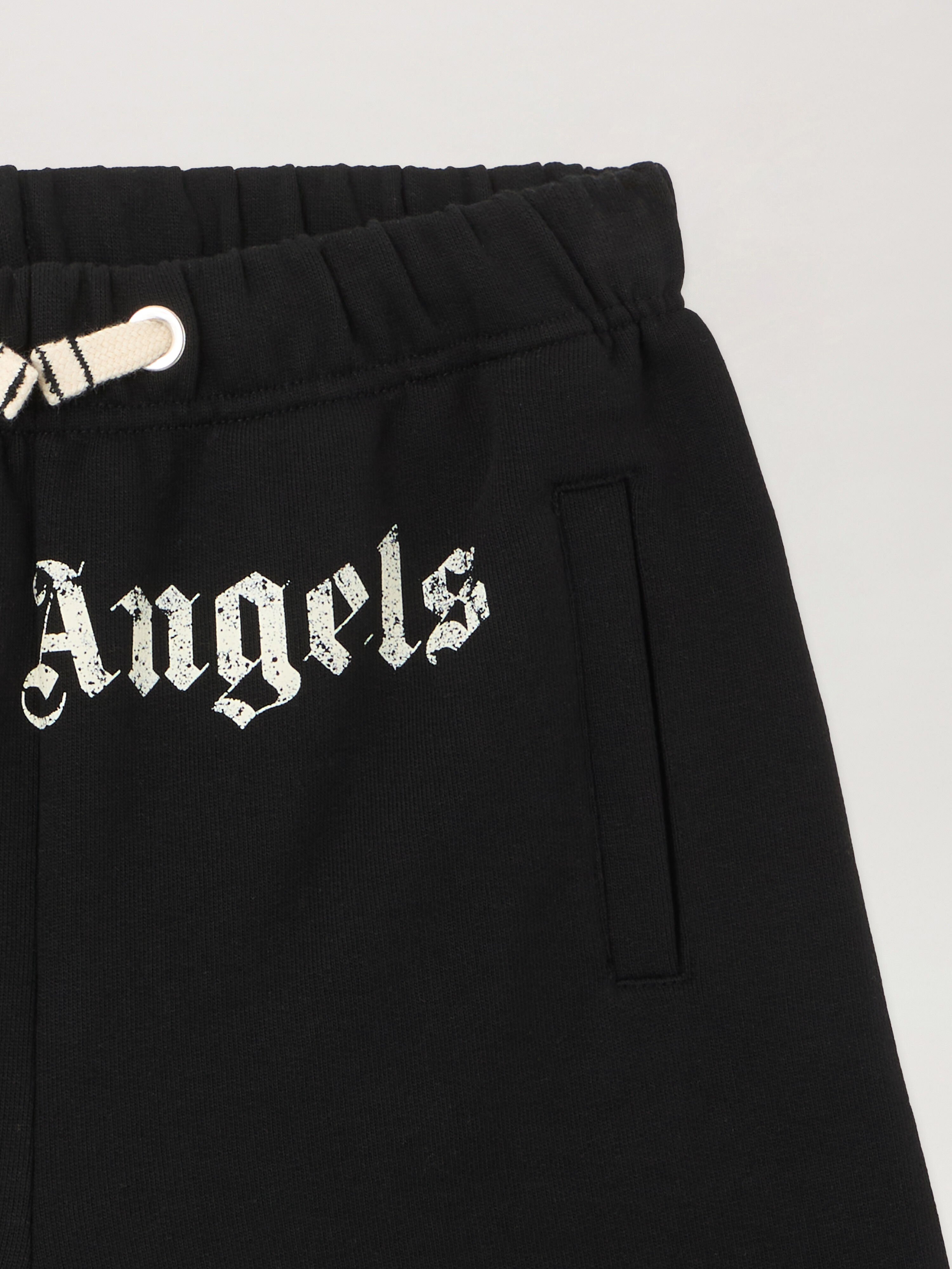 PALM ANGELS Logo Brushed Sweatshort NERO/BLACK PBCI006S26FLE003
