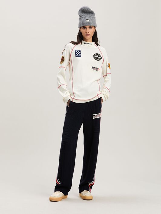 PALM ANGELS  Langärmliches Racing T-Shirt Moncler x Palm Angels WHITE - BLACK PMAB057T25FAB001