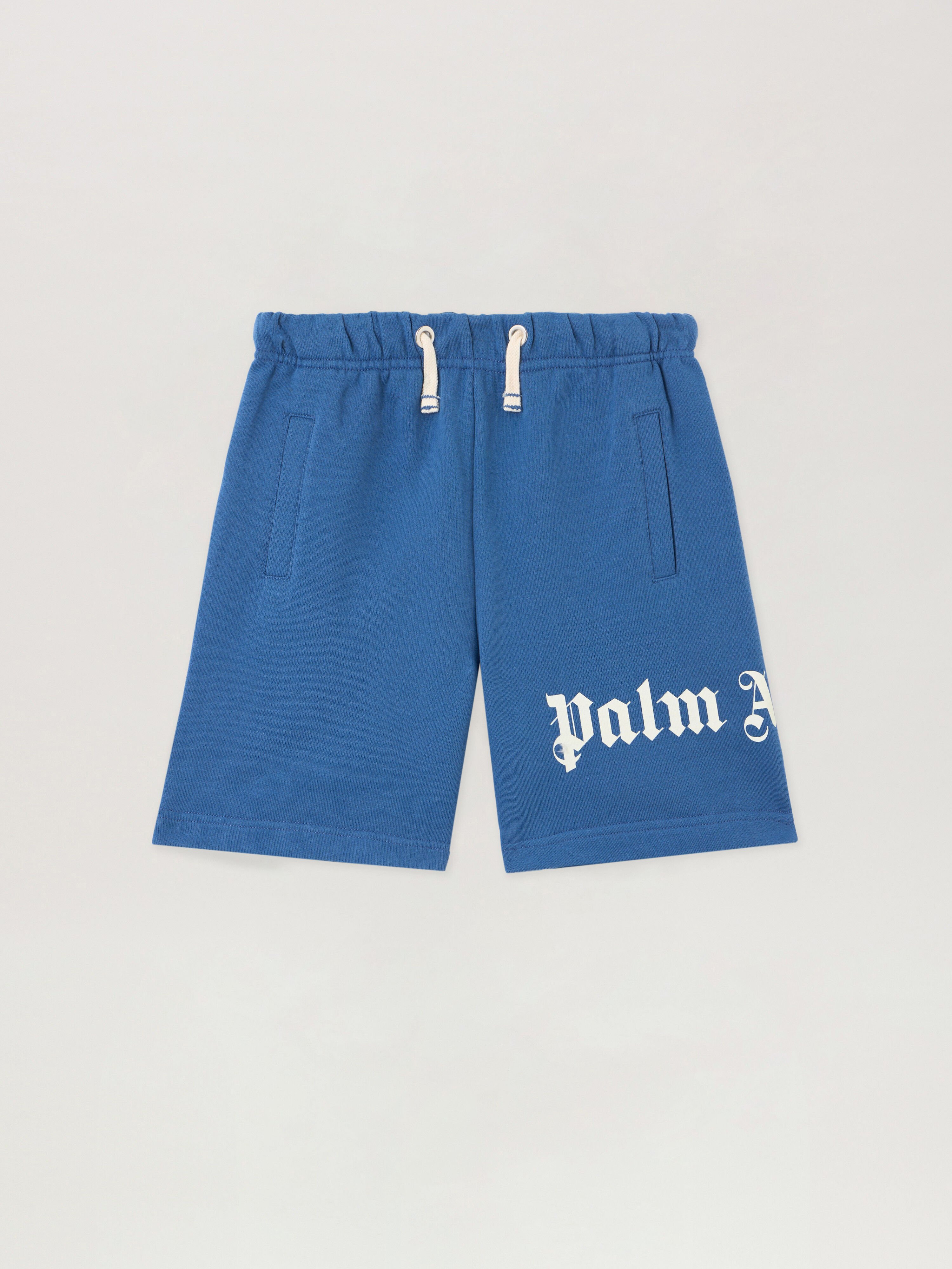 PALM ANGELS Overlogo Sweatshort BLU/BLUE PBCI006S26FLE001