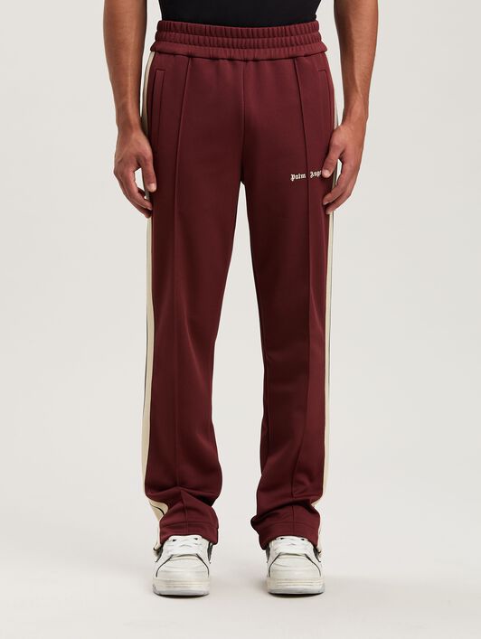 PALM ANGELS  Trainingshose mit gesticktem Logo BURGUNDY - OFF WHITE PMCJ020S25FAB001