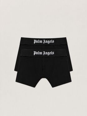 PALM ANGELS Trunks Bipack BLACK WHITE PMUH009C99FAB003