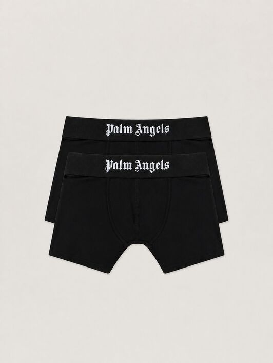 PALM ANGELS Trunks Bipack BLACK WHITE PMUH009C99FAB003