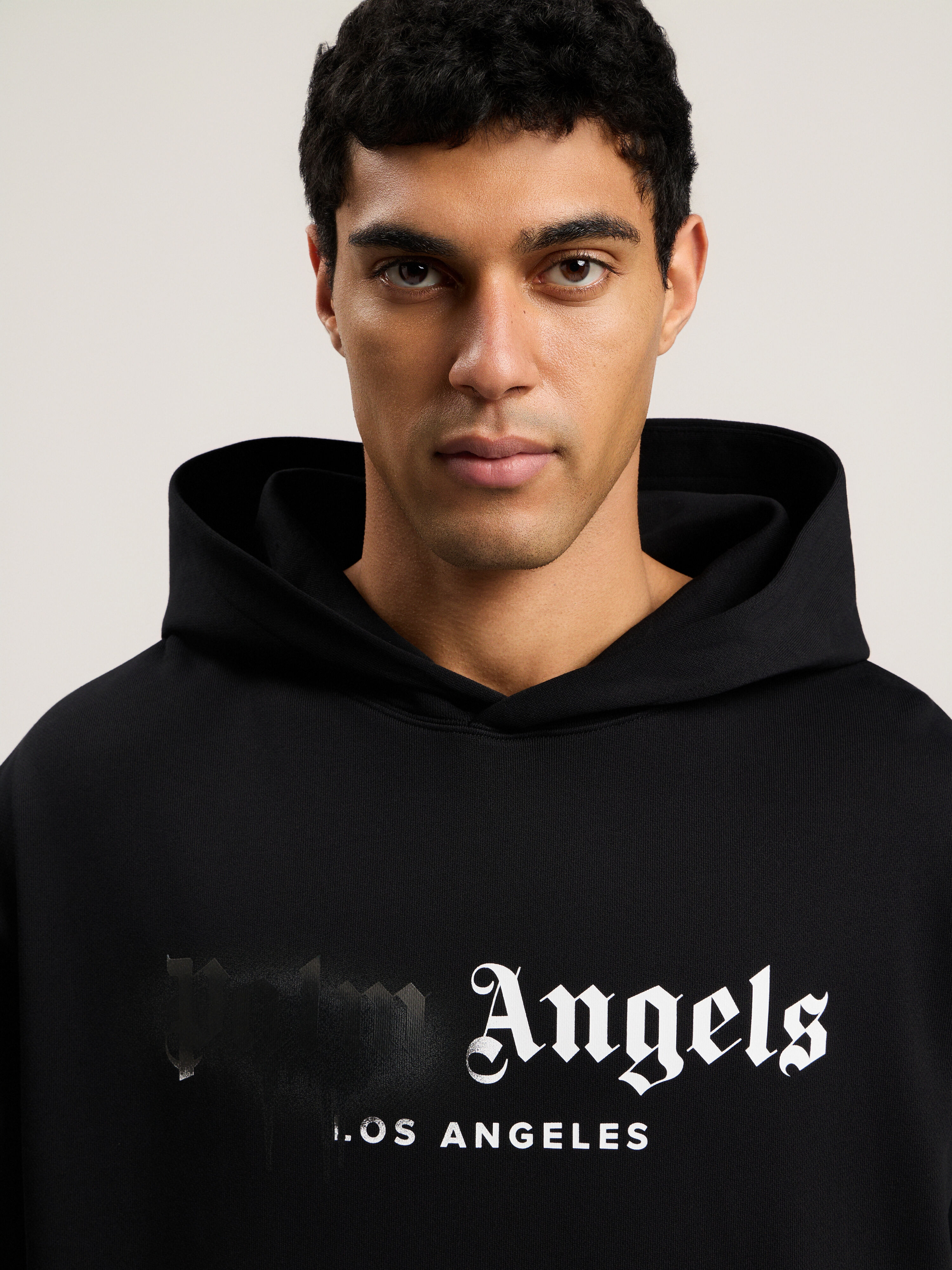 PALM ANGELS Spray City Los Angeles Hoodie Black/Black PMBB17DT26FLE001