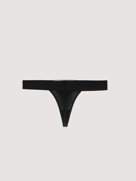 PALM ANGELS Classic Logo Thong BLACK WHITE PWUF001C99FAB001