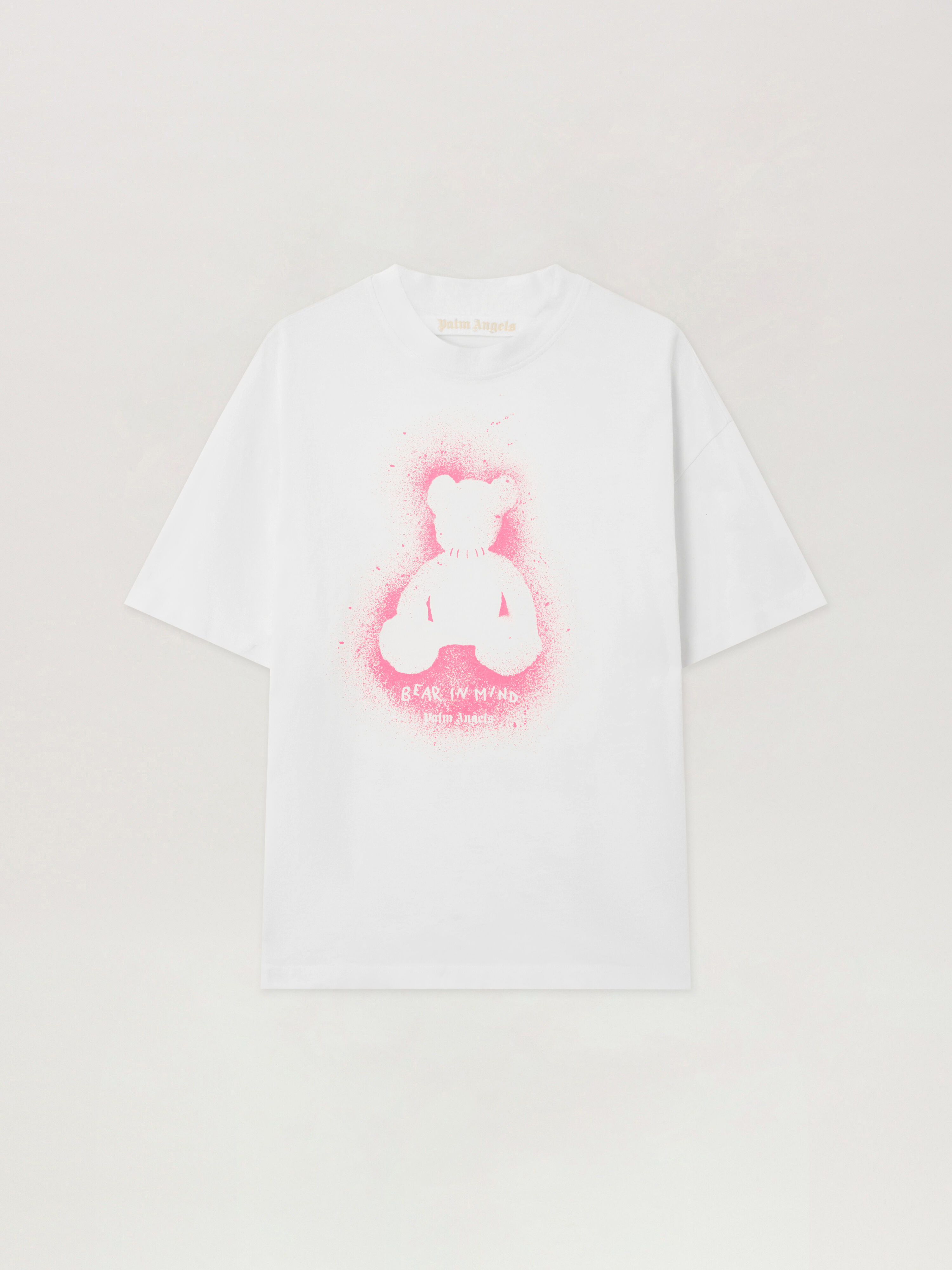 Spray Bear Loose T-Shirt in OFF WHITE - FUCHSIA FLUO for Women