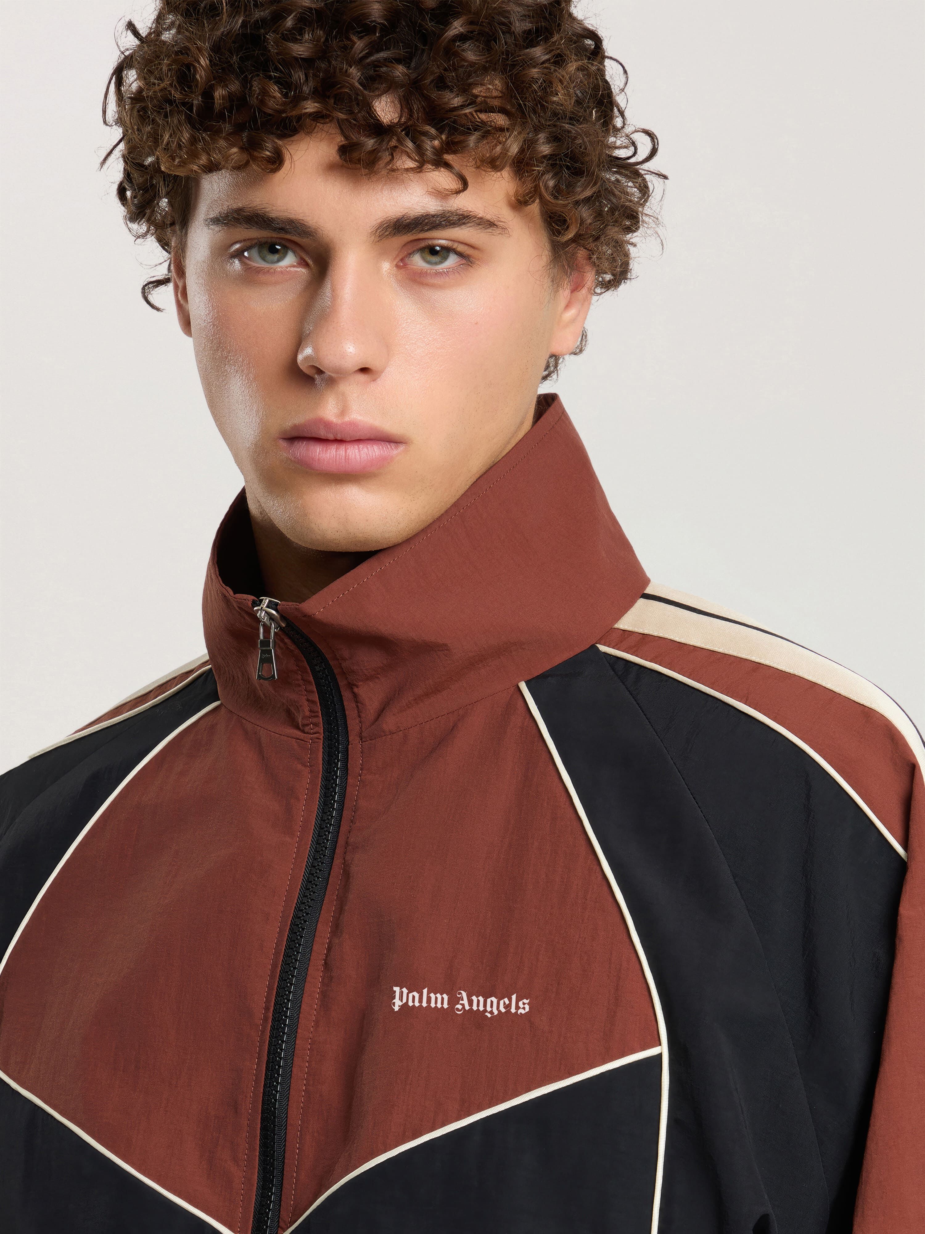 Hollywood Windbreaker Jacket PALM ANGELS Hollywood Windbreaker Jacket BROWN - BLACK PAMEB02F26FB01