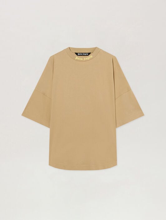 T-Shirt Oversize Con Logo Classico PALM ANGELS T-Shirt Oversize Con Logo Classico KAKI - LIGHT YELLOW PAMAA05F26JR02