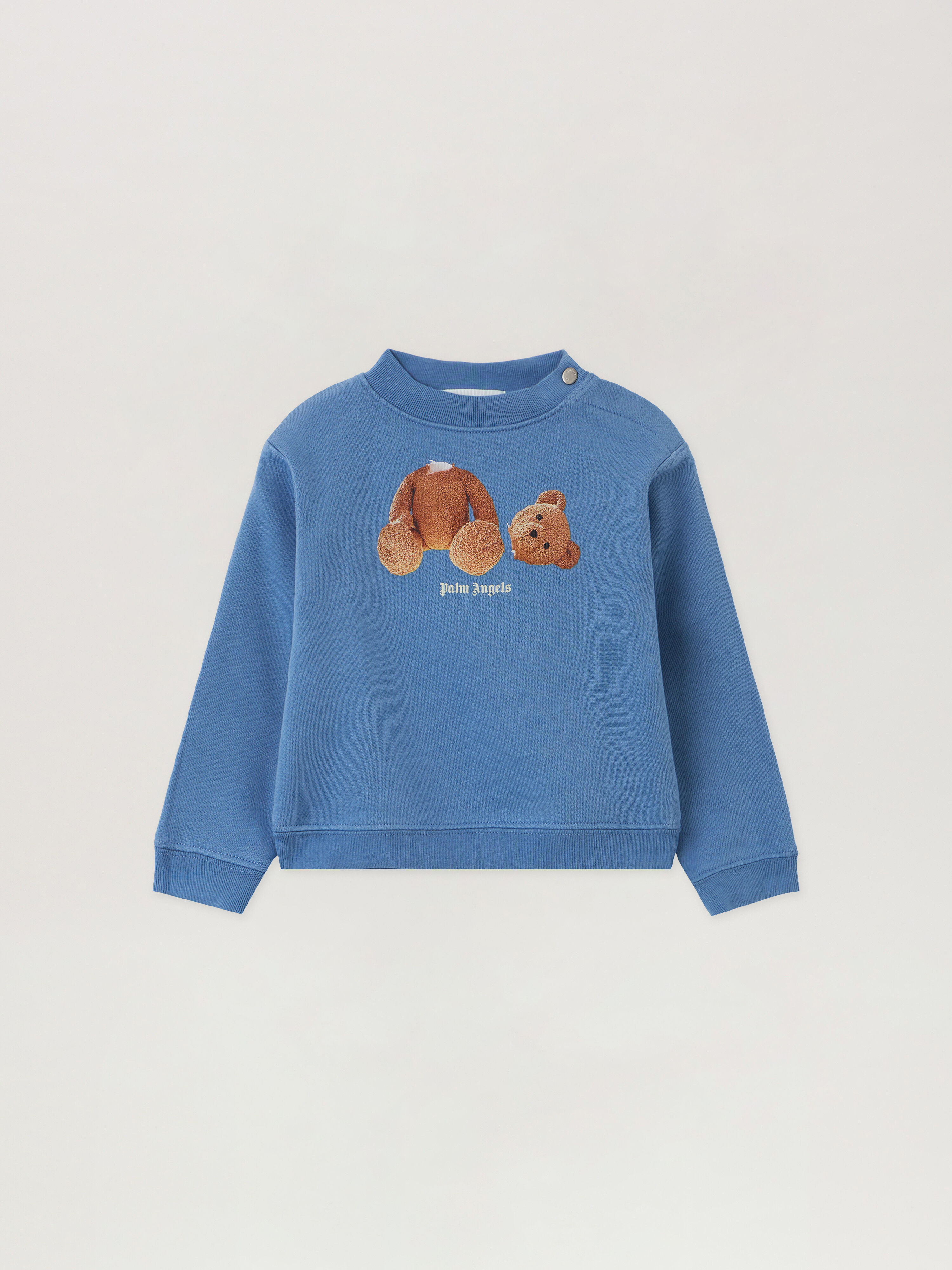 PALM ANGELS Pa Bear Crew DUSTY BLUE PBXC001F25FLE001
