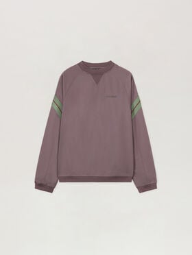 PALM ANGELS Urban Logo Track Crewneck MAUVE - SAGE PAMBF01F26FB01