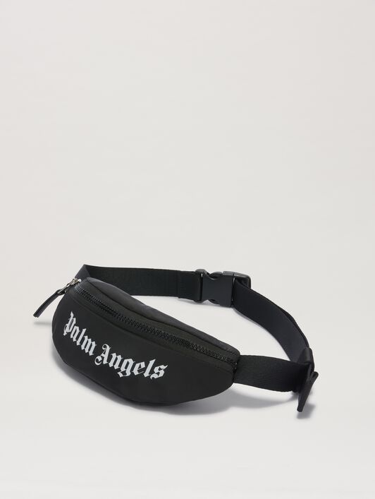 PALM ANGELS  Overlogo Fannypack BLACK/WHITE PBNO006S25FAB001