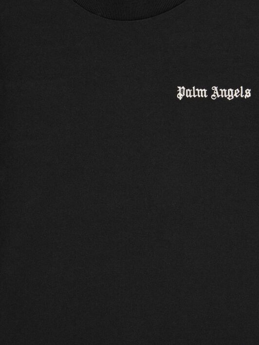 PALM ANGELS  Multicolor band Track T-shirt BLACK OFF WHITE PBAA015S25JER001