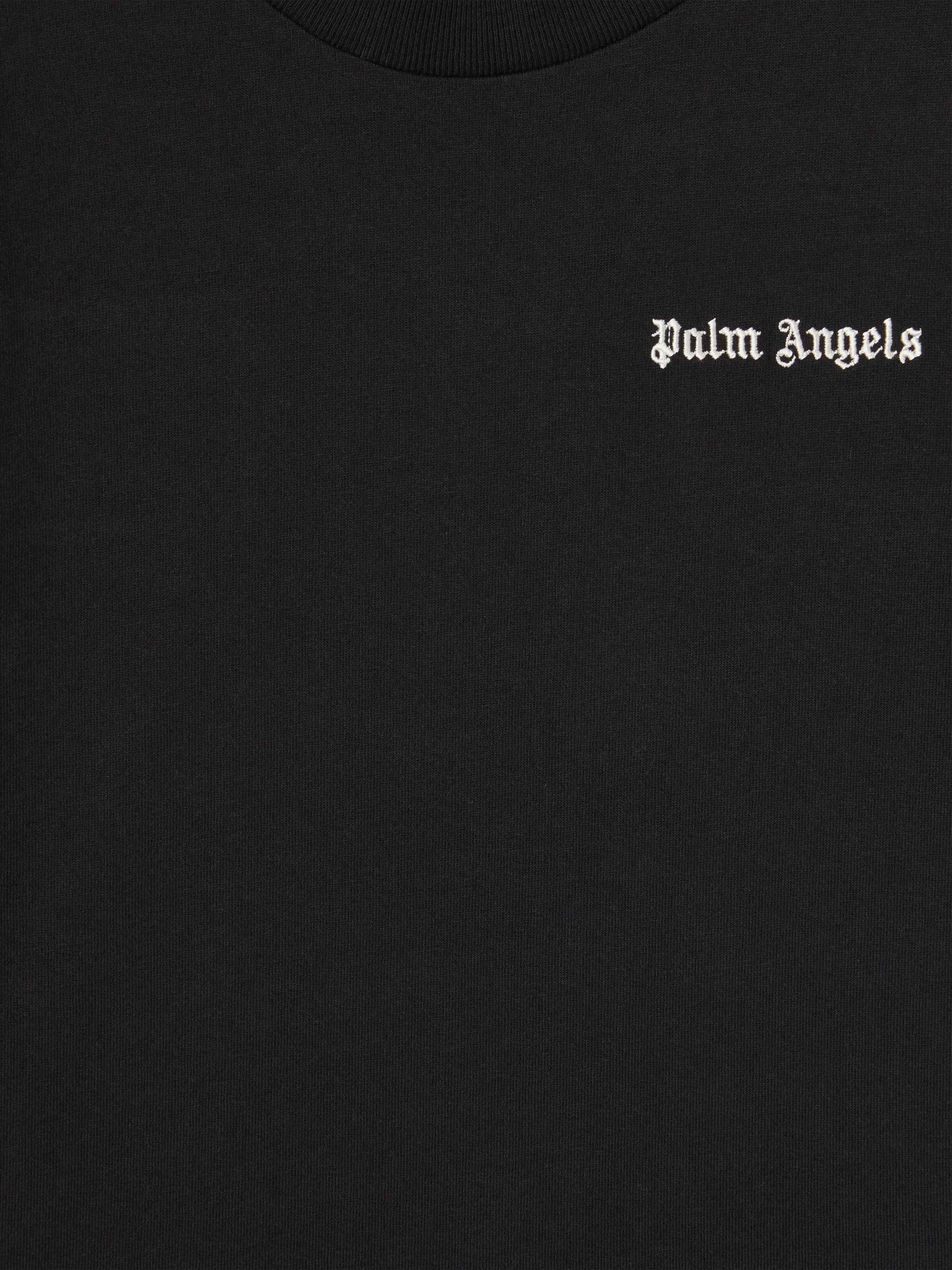 PALM ANGELS  Multicolor band Track T-shirt BLACK OFF WHITE PBAA015S25JER001