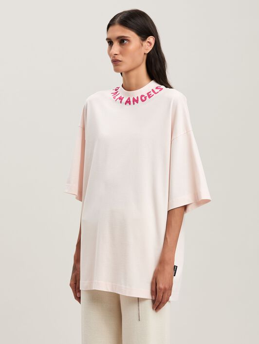 PALM ANGELS  Block logo oversize T-shirt SOFT ROSA - FUCSIA PWAA017S25JER003