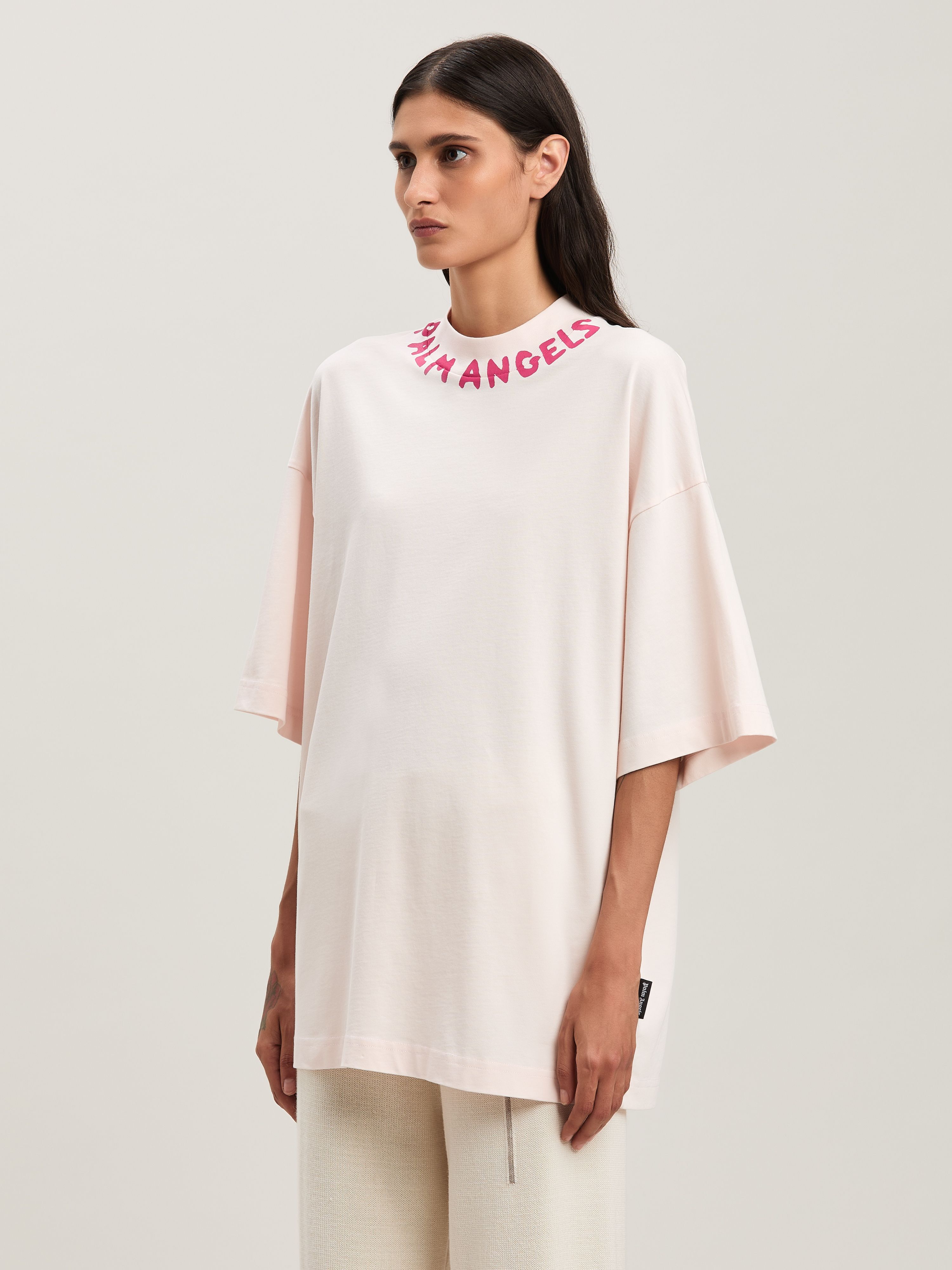 PALM ANGELS  Block logo oversize T-shirt SOFT ROSA - FUCSIA PWAA017S25JER003