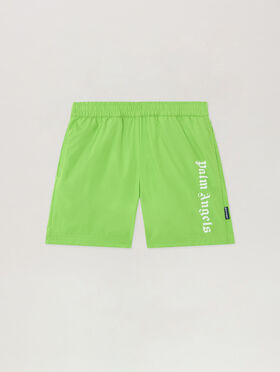 PALM ANGELS Overlogo Long Beachwear Short VERDE/GREEN PBFD003S26FAB001