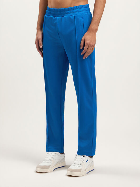 PALM ANGELS Back Curved Logo Track Pants COBALT BLUE BLACK PMCJ048S26FAB001