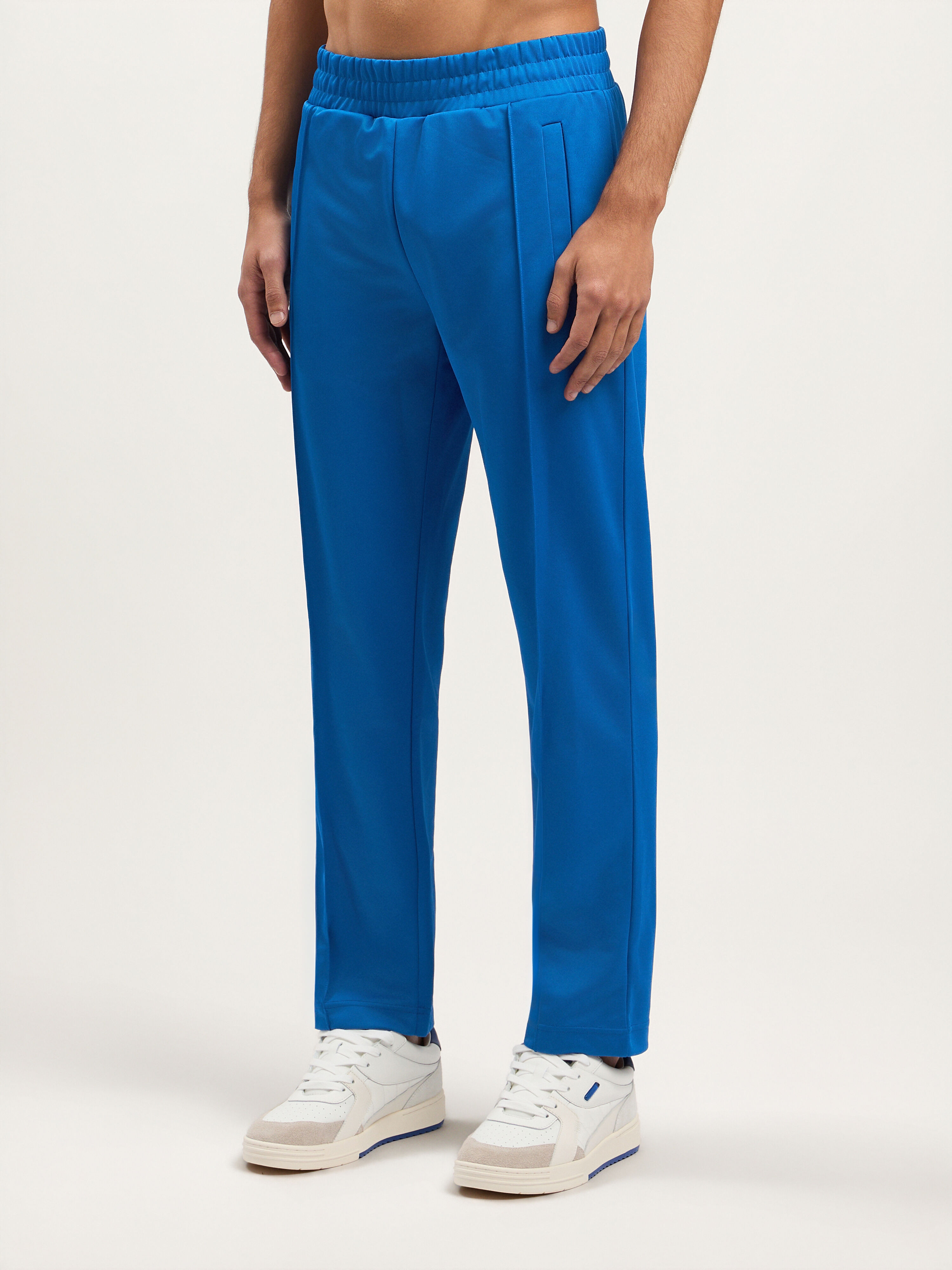 PALM ANGELS Back Curved Logo Track Pants COBALT BLUE BLACK PMCJ048S26FAB001