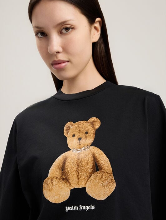 Bear Boxy T-Shirt PALM ANGELS Bear Boxy T-Shirt BLACK BROWN PWAA079S26JER006